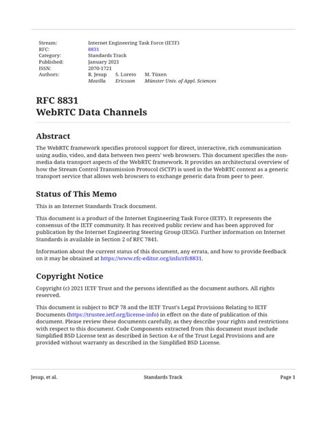 rfc 8831 data channel